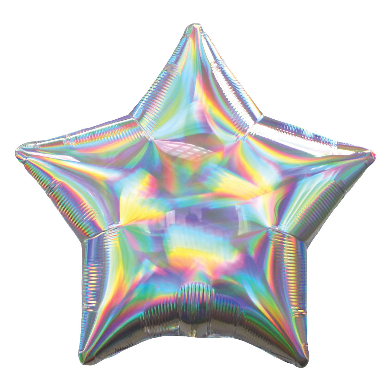 Iridescent Silver Star Foil Balloon Image