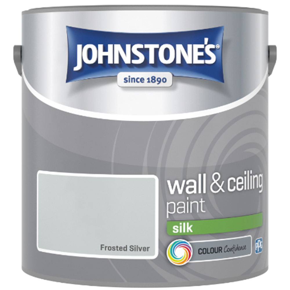 Johnstone's Walls & Ceilings Frosted Silver Silk Emulsion Paint 2.5L Image 2
