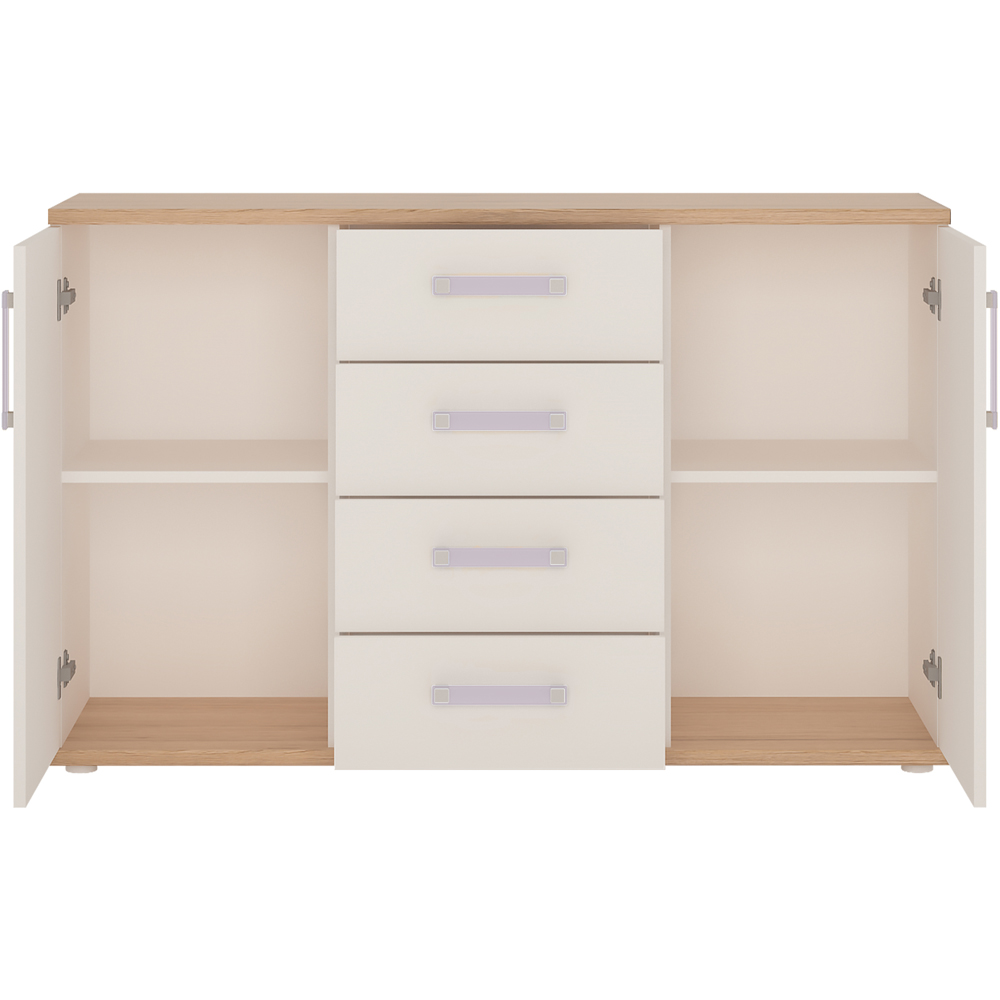 Florence 4KIDS 2 Door 4 Drawer Sideboard with Lilac Handles Image 3