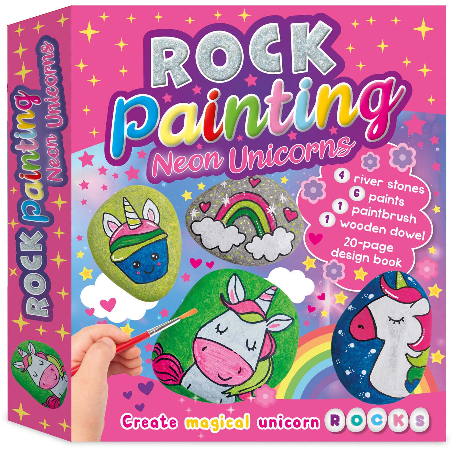 Neon Rock Painting Kit - Unicorns Image