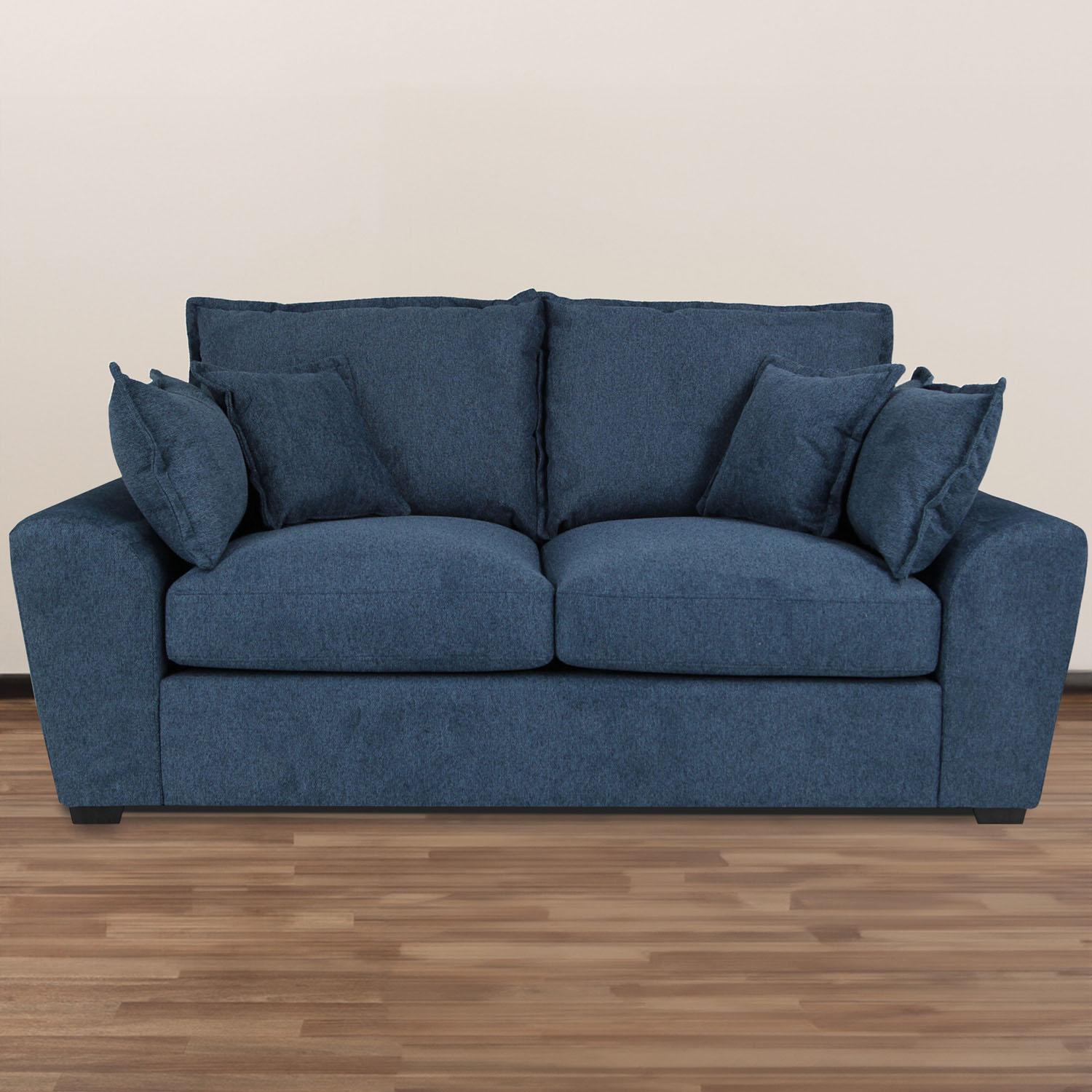 Ryder 3 Seater Blue Fabric Sofa Image 1