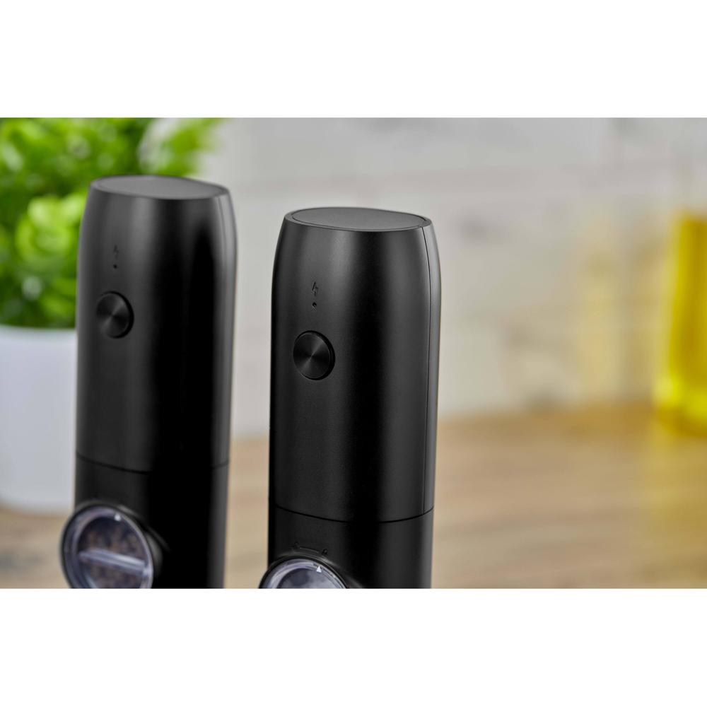 Tower 2 Piece Black Electronic Rechargeable Salt and Pepper Mills Set Image 4