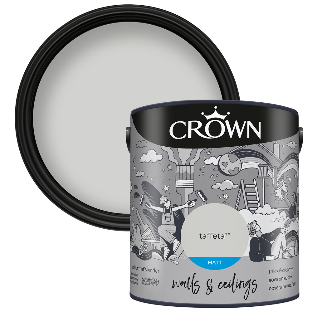 Crown Walls & Ceilings Taffeta Matt Emulsion Paint 2.5L Image 1