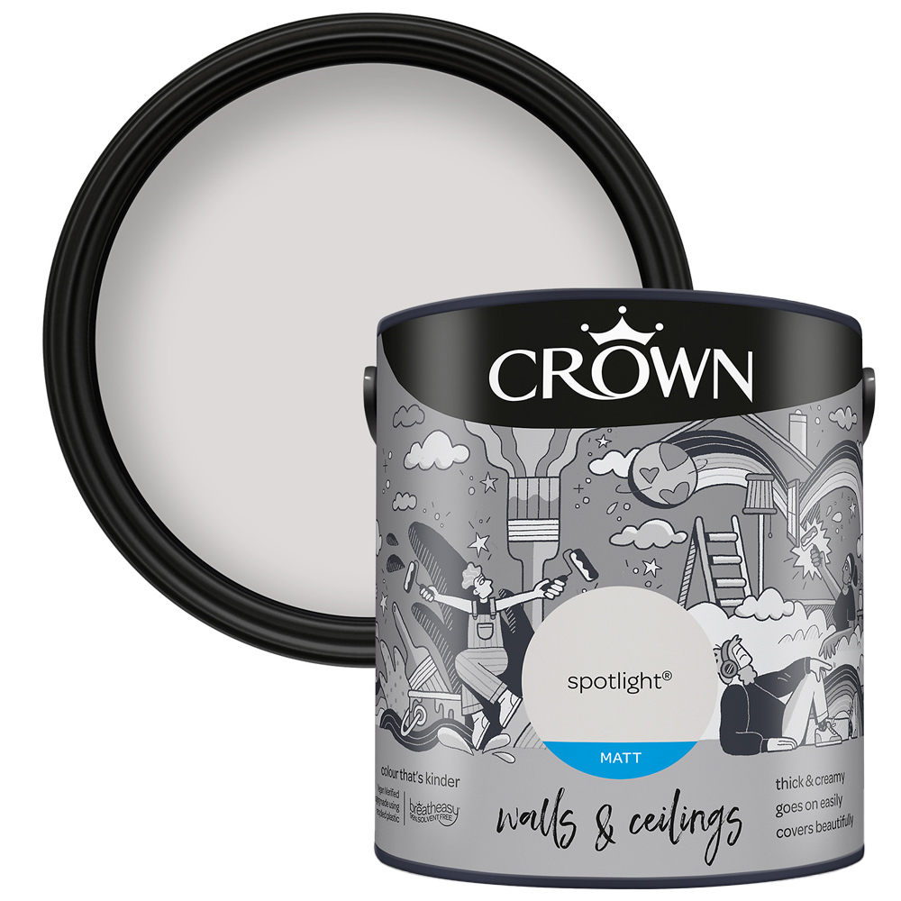 Crown Breatheasy Walls & Ceilings Spotlight Matt Emulsion Paint 2.5L Image 1