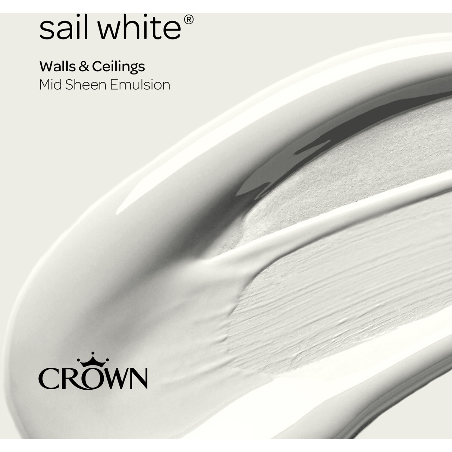 Crown Walls & Ceilings Sail White Mid Sheen Emulsion Paint 2.5L Image 4