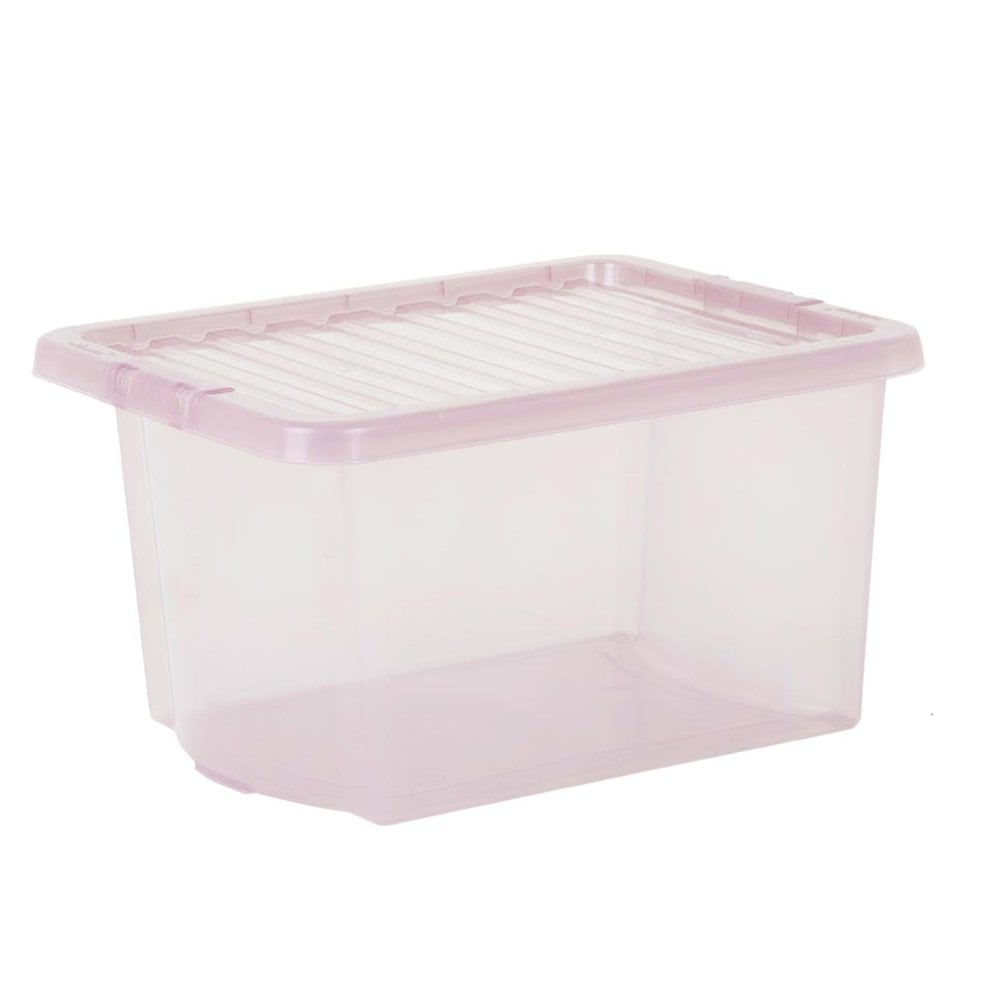 Wham 28L Pink Crystal Storage Box and Lid 5 Pack Image 3