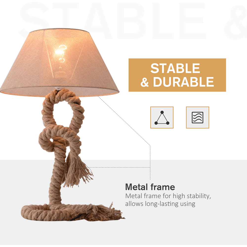 Portland Indispensable Nautical Twisted Rope Beige Table Lamp Image 5