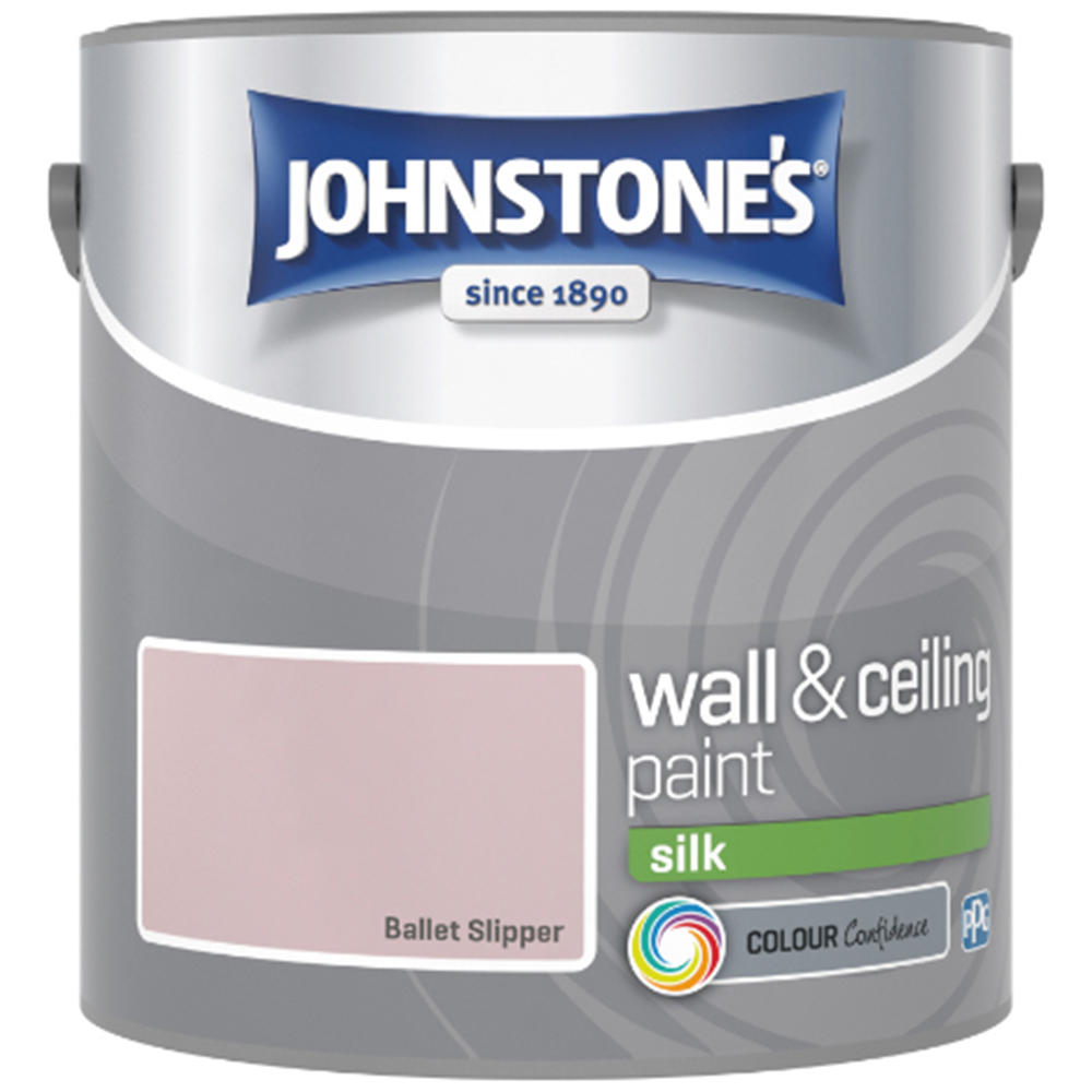 Johnstone's Walls & Ceilings Ballet Slipper Silk Emulsion Paint 2.5L Image 2