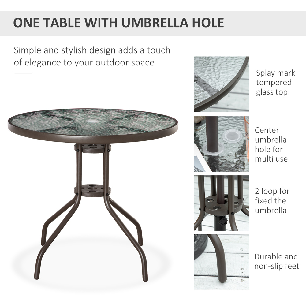 Outsunny 4 Seater Grey Garden Dining Set with Umbrella Image 5