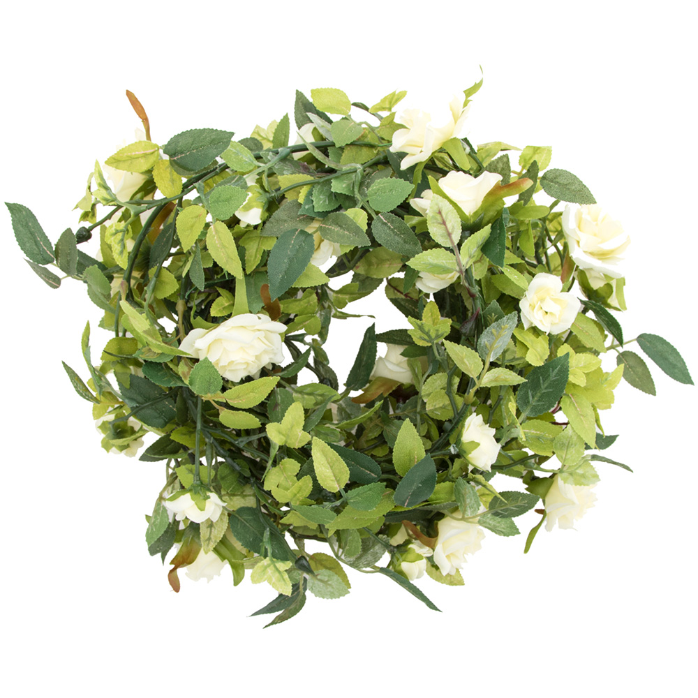 Green Ivory Rose Garland Artificial Plant Image