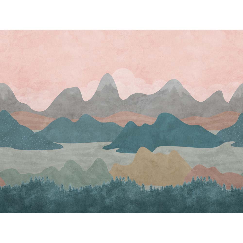 Grandeco Mountains Textured Multicolour Mural Image 2