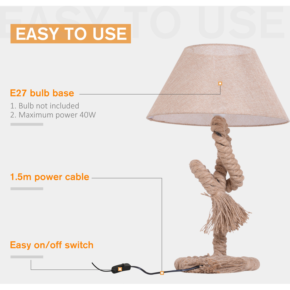 Portland Indispensable Nautical Twisted Rope Beige Table Lamp Image 6