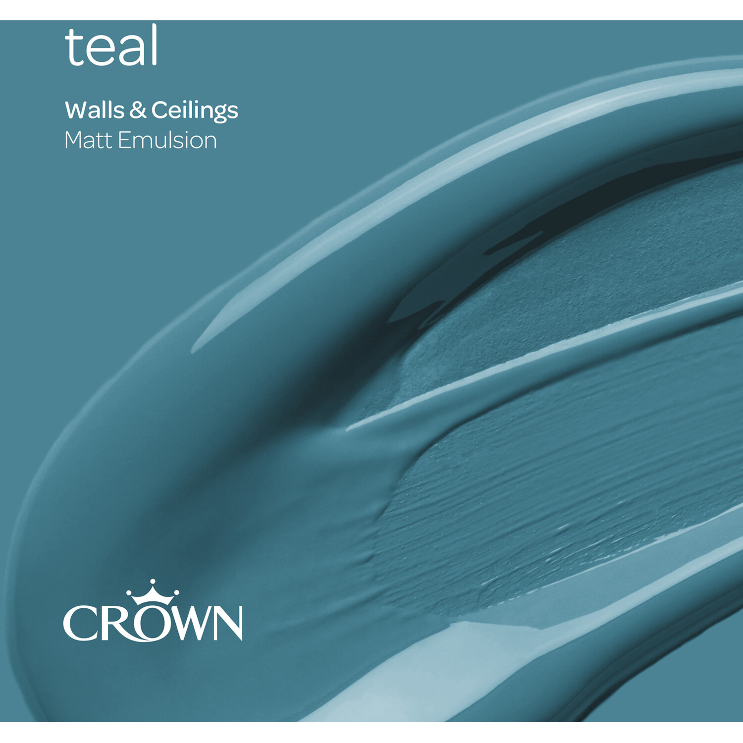 Crown Wall and Ceilings Teal Matt Emulsion 2.5L Image 4