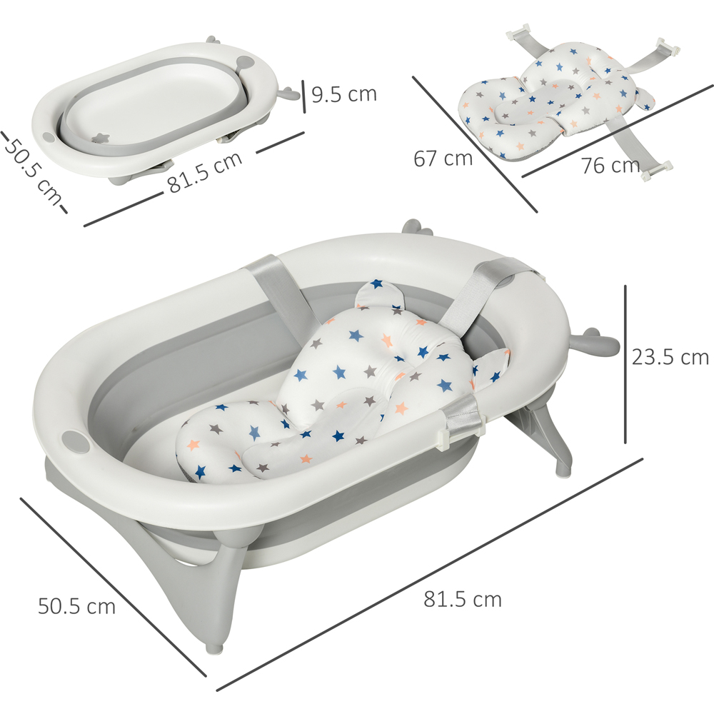 Portland Grey Baby Foldable Bath Tub Image 3