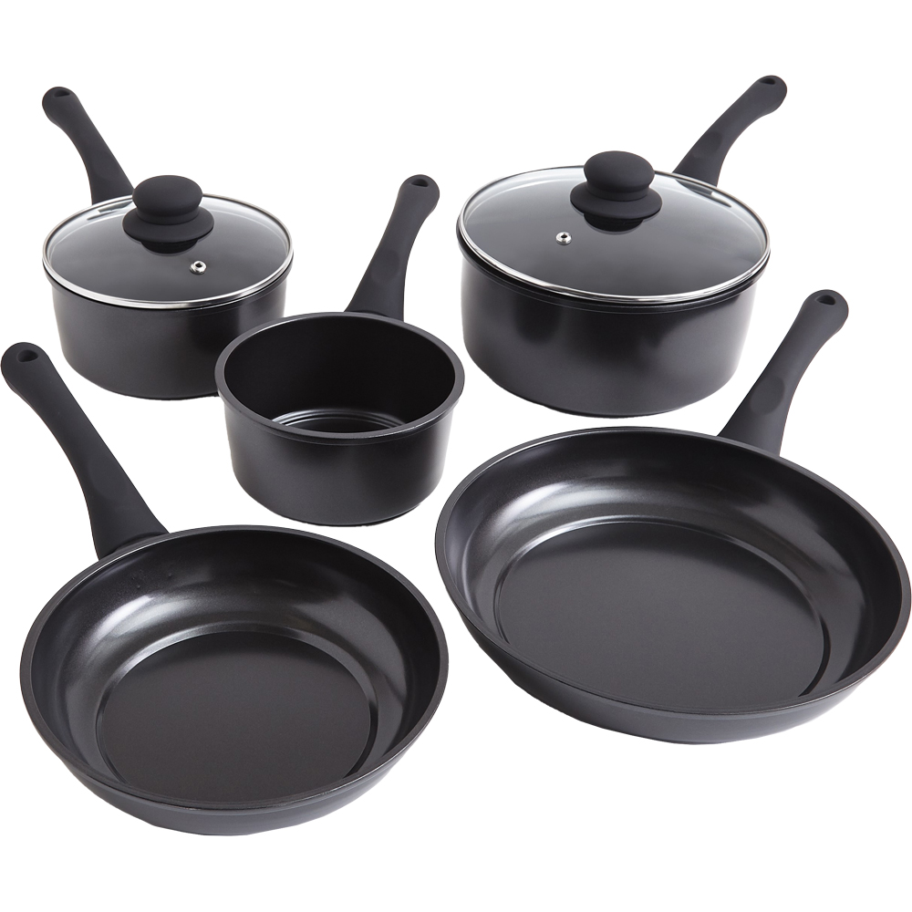 Cermalon Black Non Stick Carbon Steel Cookware Set of 5 Image 1