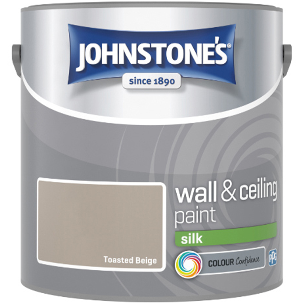 Johnstone's Walls & Ceilings Toasted Beige Silk Emulsion Paint 2.5L Image 2