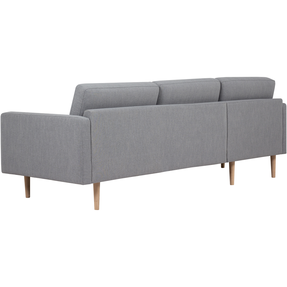 Florence Larvik 3 Seater Grey LH Chaiselongue Sofa with Oak Legs Image 4