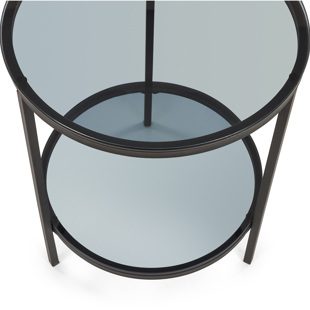Julian Bowen Chicago Smoked Glass Circular Lamp Table Image 3
