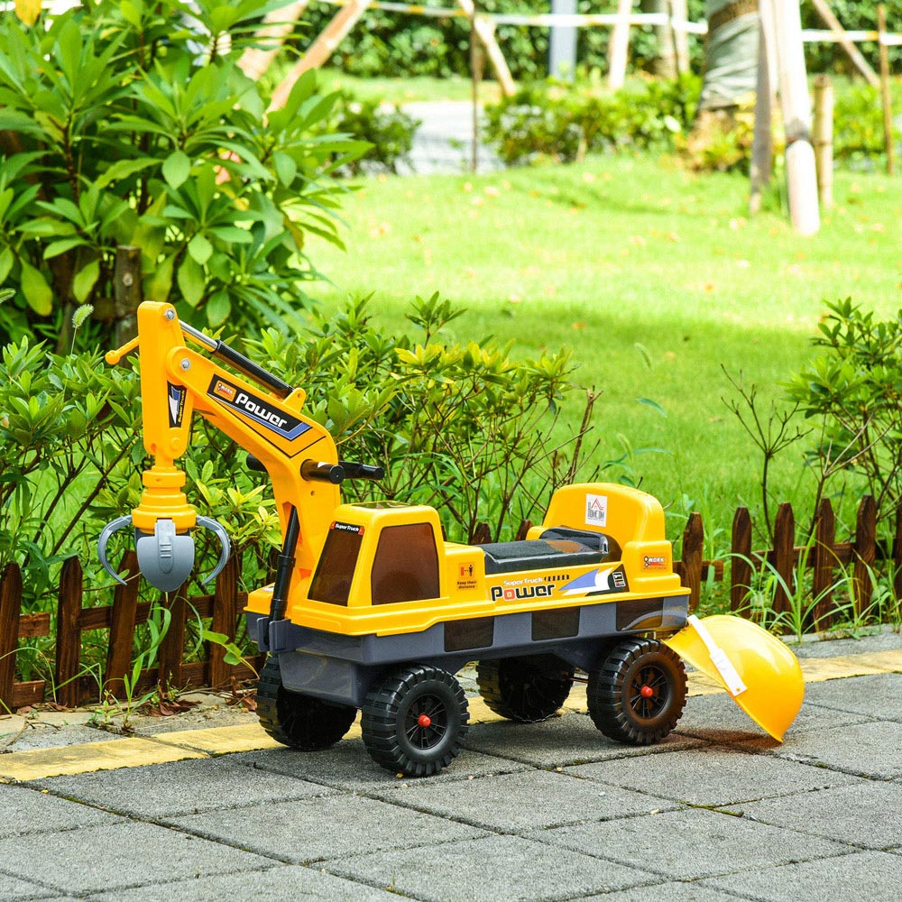 Tommy Toys Toddler Ride On Excavator Digger Yellow Image 2