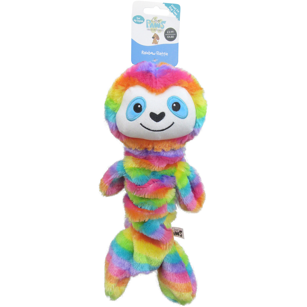 Single Clever Paws Unstuffed Rainbow Dog Toy in Assorted styles Image 2