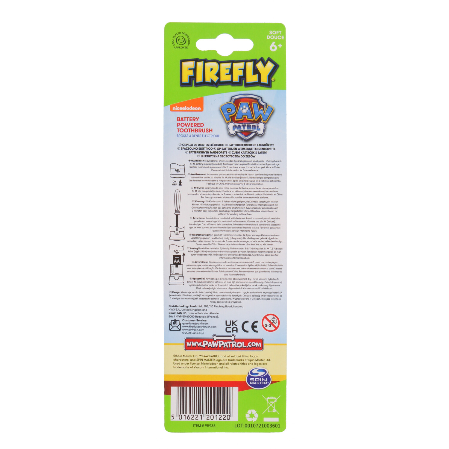 Firefly Paw Patrol Battery Powered Toothbrush - Pink Image 2