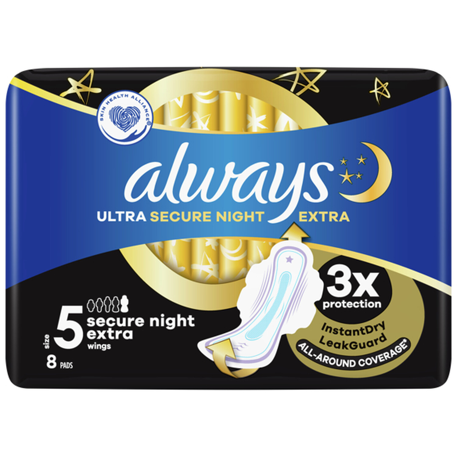 Pack of 8 Always Ultra Secure Night Extra Pads Image