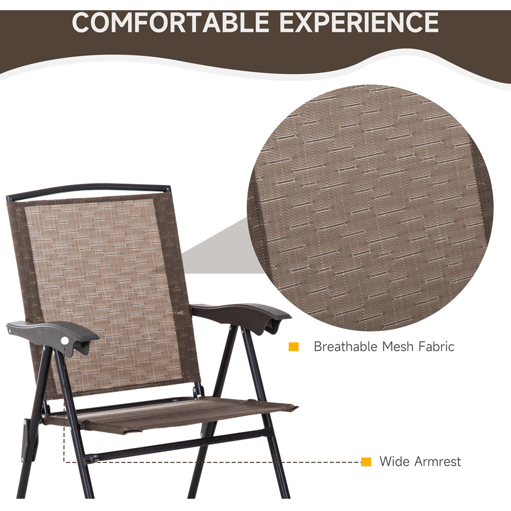 Outsunny 2 Seater Foldable Bistro Set Brown Image 5