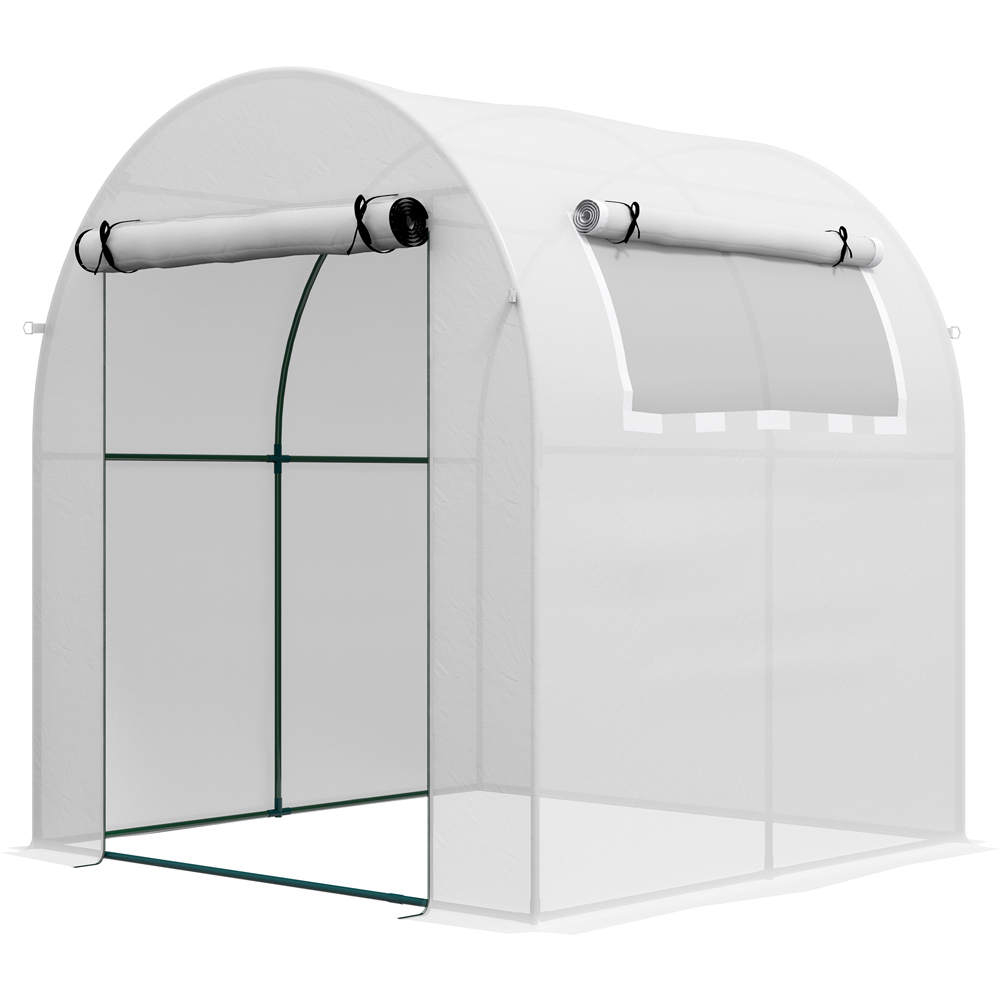 Outsunny White PE Cover 6 x 6ft Walk in Polytunnel Greenhouse Image 1