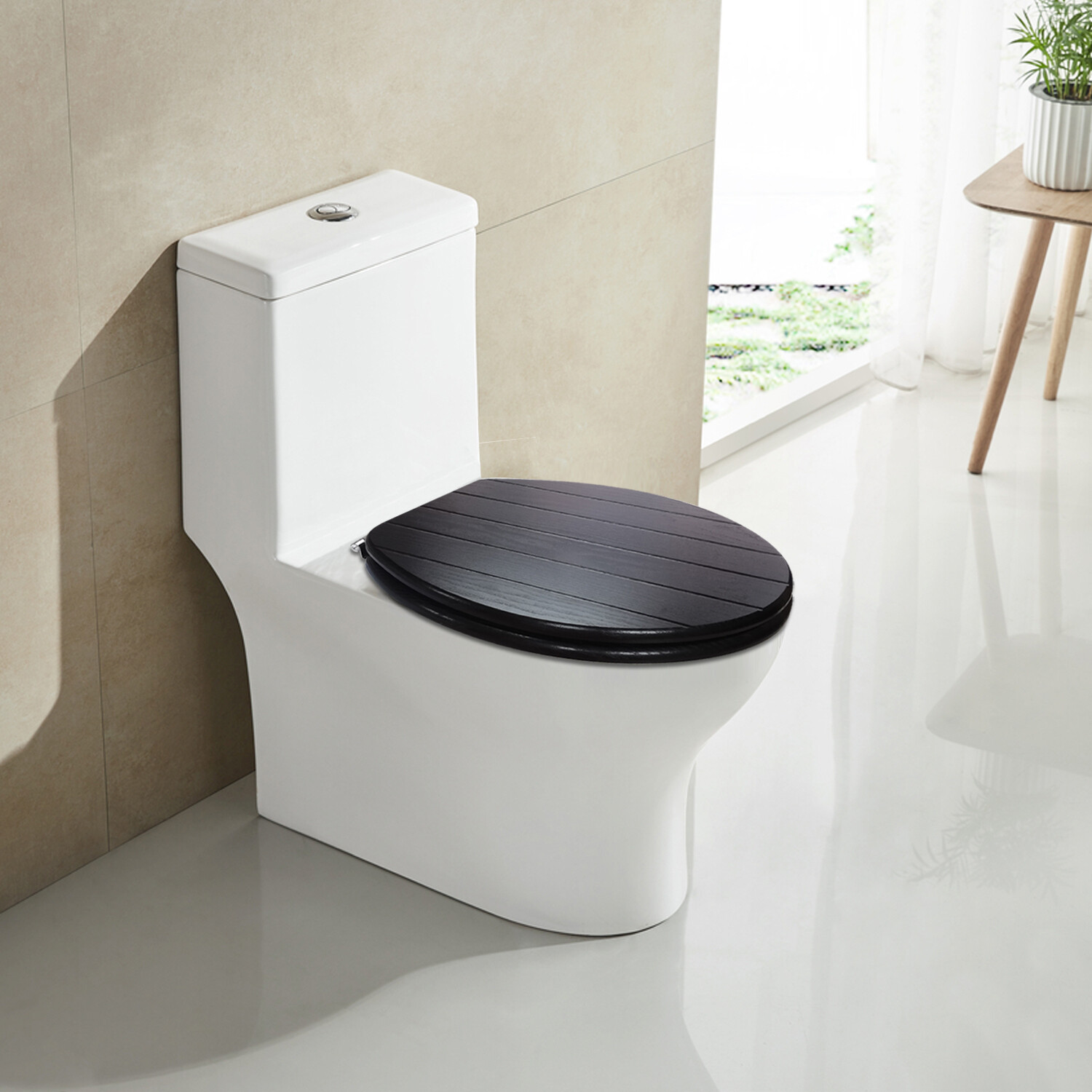 Washed Blackwood MDF Toilet Seat Image 3