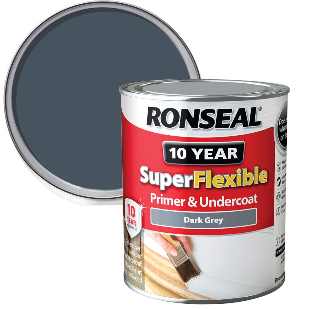 Ronseal Super Flexible Dark Grey Primer and Undercoat 750ml Image 1