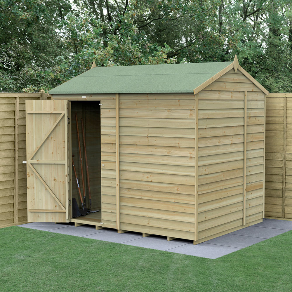 Forest Garden 4LIFE 8 x 6ft Single Door Reverse Apex Shed Image 2