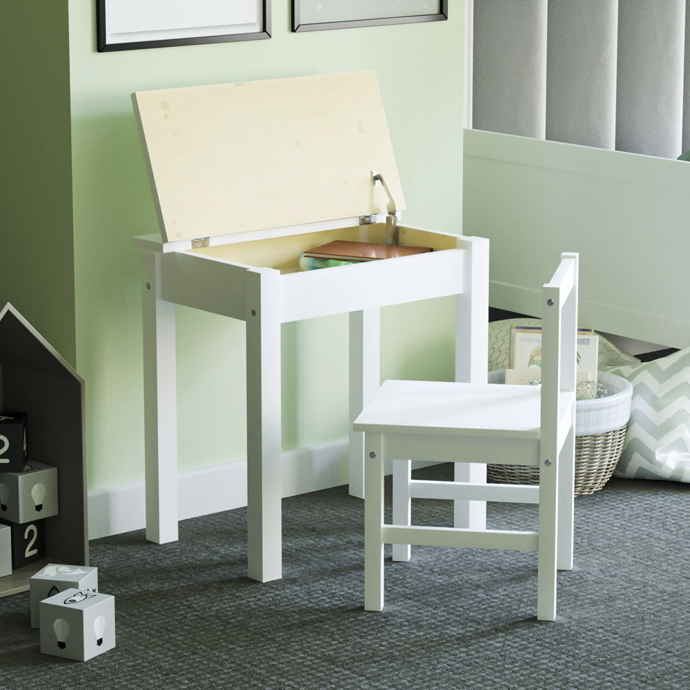 Junior Vida Aries White Desk and Chair Set Image 1