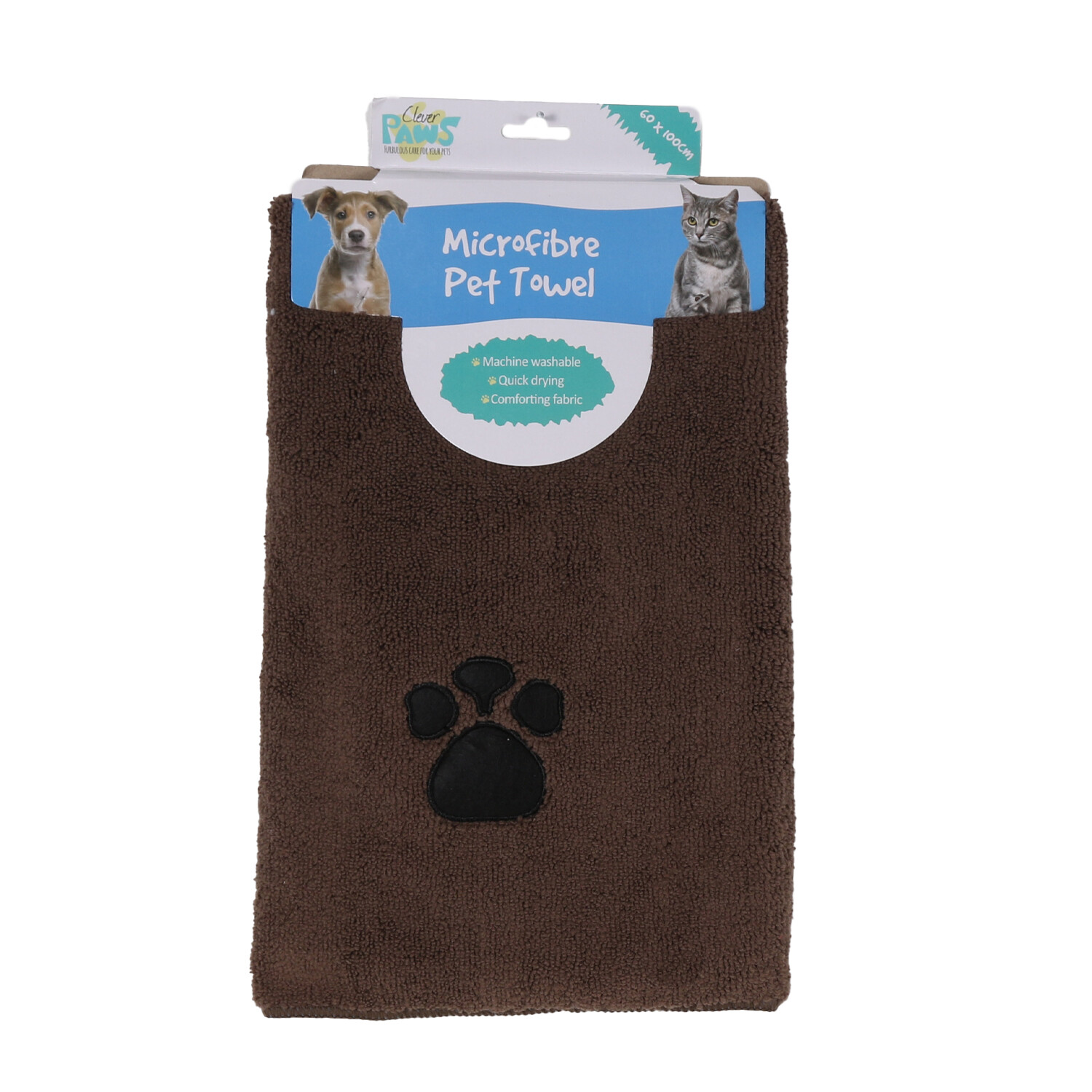 Single Clever Paws Microfibre Pet Towel in Assorted styles Image 2