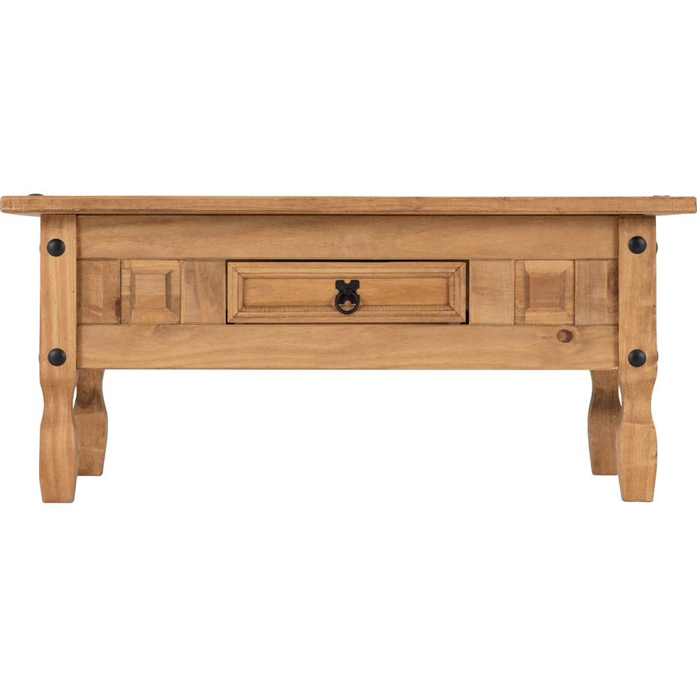 Seconique Corona Single Drawer Distressed Waxed Pine Coffee Table Image 3