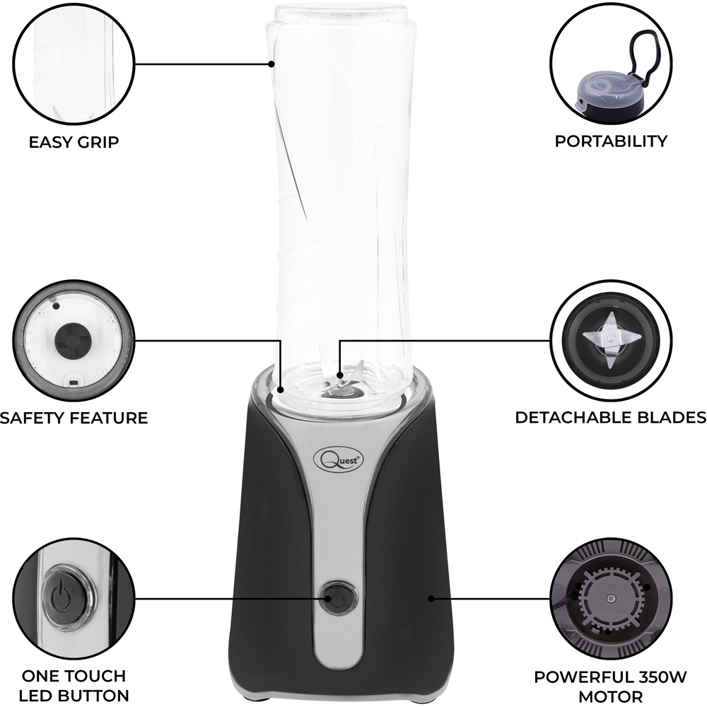 Quest Nutri-Q Black and Grey 600ml Personal Blender Image 6