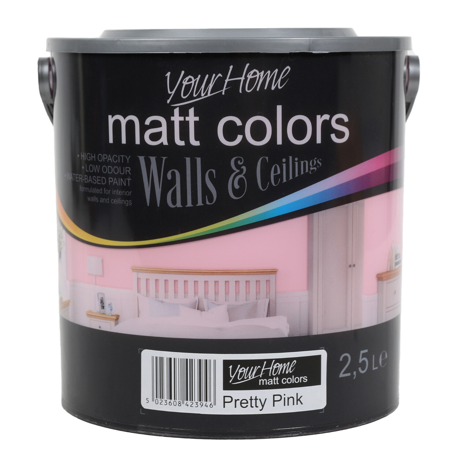 Your Home Walls and Ceilings Pretty Pink Matt Emulsion Paint 2.5L Image 1