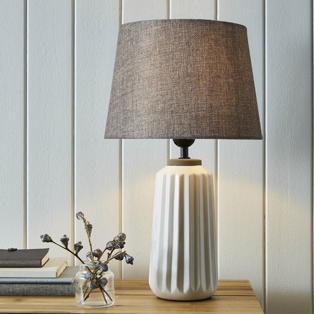 The Lighting and Interiors Ella Ribbed Design Table Lamp Image 4