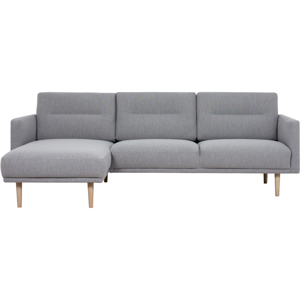 Florence Larvik 3 Seater Grey LH Chaiselongue Sofa with Oak Legs Image 2