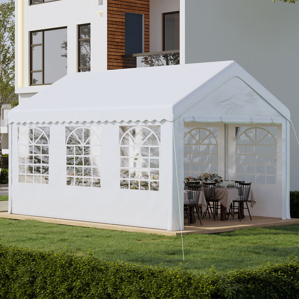Outsunny 4 x 6m Marquee Carport Shelter Gazebo Tent Image 1