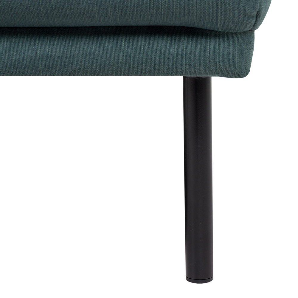Florence Larvik 3 Seater Dark Green LH Chaiselongue Sofa with Black Legs Image 7