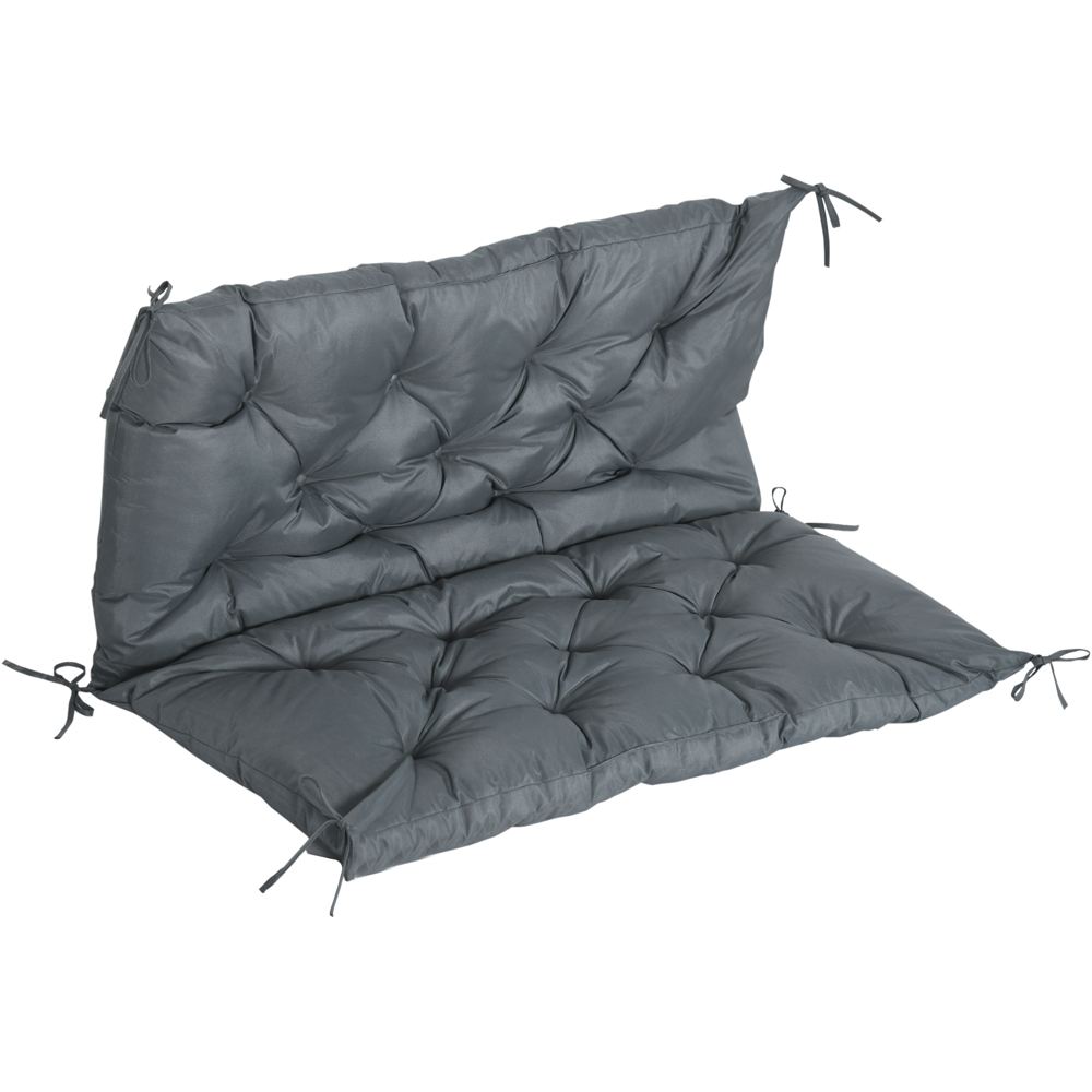 Outsunny 2 Seater Dark Grey Bench Cushion Image 1