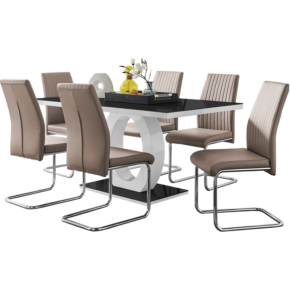 Furniturebox Lucia Fontant 6 Seater Dining Set Cappuccino Image 2