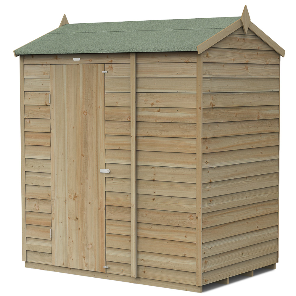 Forest Garden 4LIFE 6 x 4ft Single Door Reverse Apex Shed Image 1