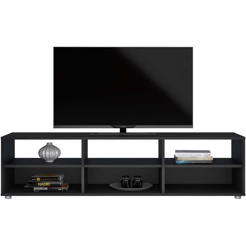 Furniture To Go Media 6 Shelf Black TV Unit Image 7