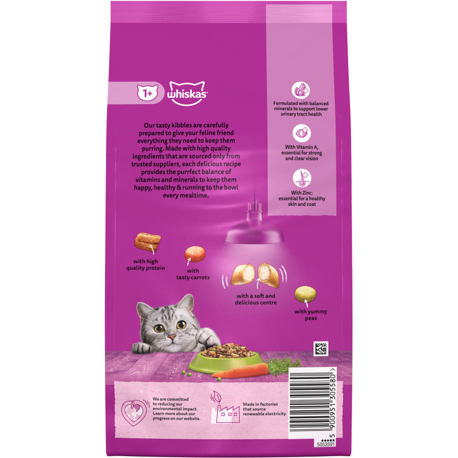 Whiskas Complete 1 Plus Dry Cat Food with Tasty Lamb 1.9kg Image 2