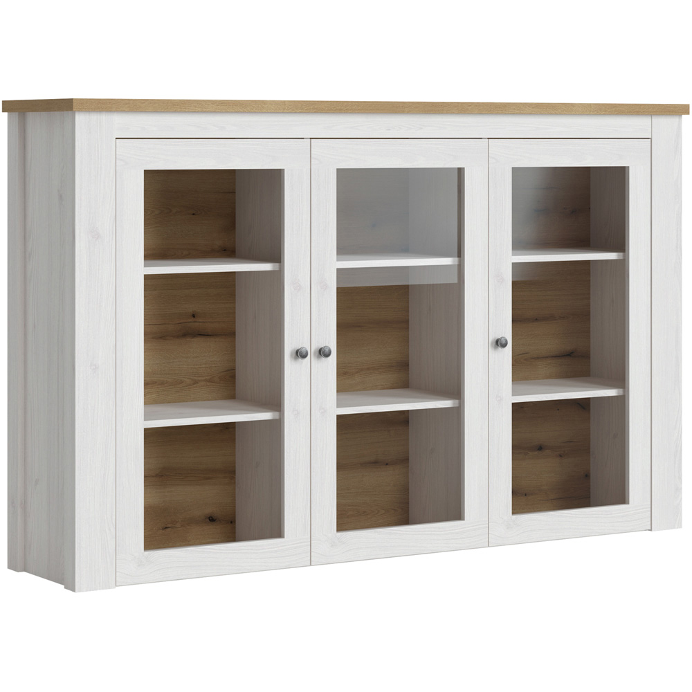 Florence Celesto 2 Door 2 Drawer White and Oak Sideboard with Display Unit Image 4
