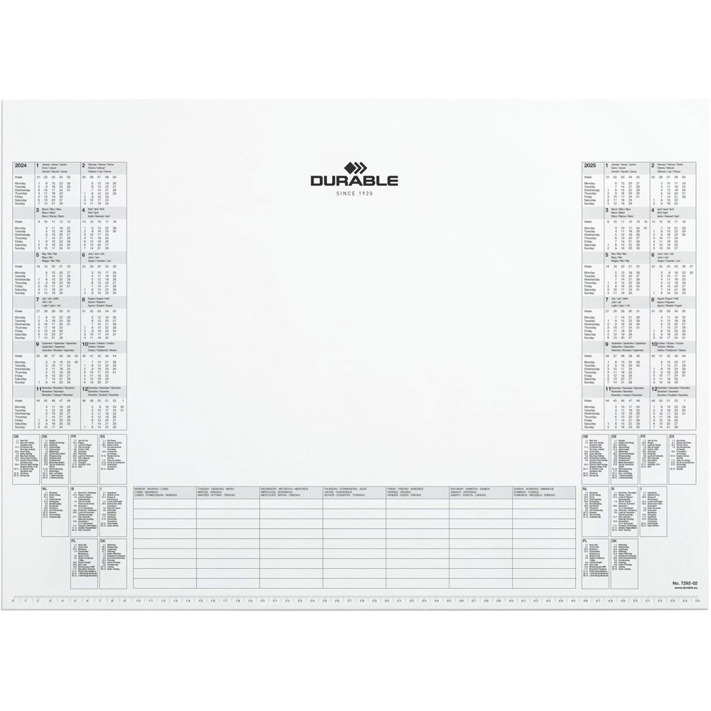 Durable 57 x 41cm Calendar Refill Pads for Desk Mat 25 Sheets Image 1