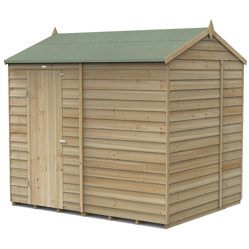 Forest Garden 4LIFE 8 x 6ft Single Door Reverse Apex Shed Image 1