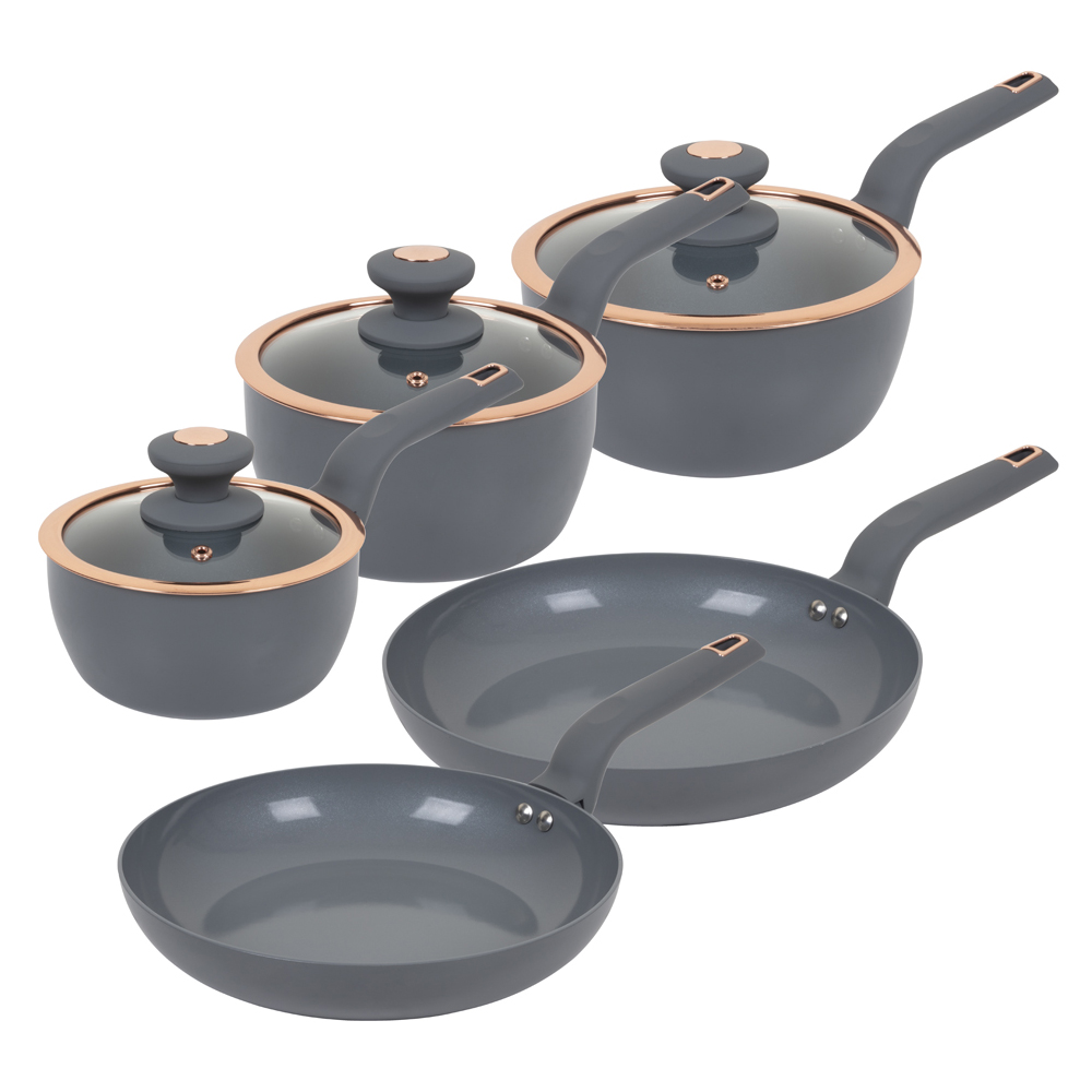 Tower 5 Piece Cavaletto Grey Cookware Set Image 1