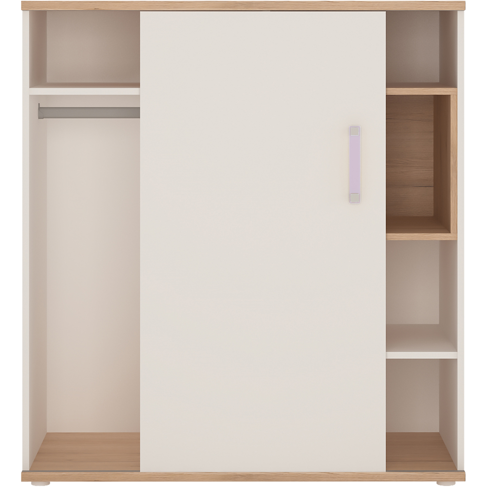 Florence 4KIDS Sliding Door Low Cabinet with Shelves and Lilac Handle Image 3